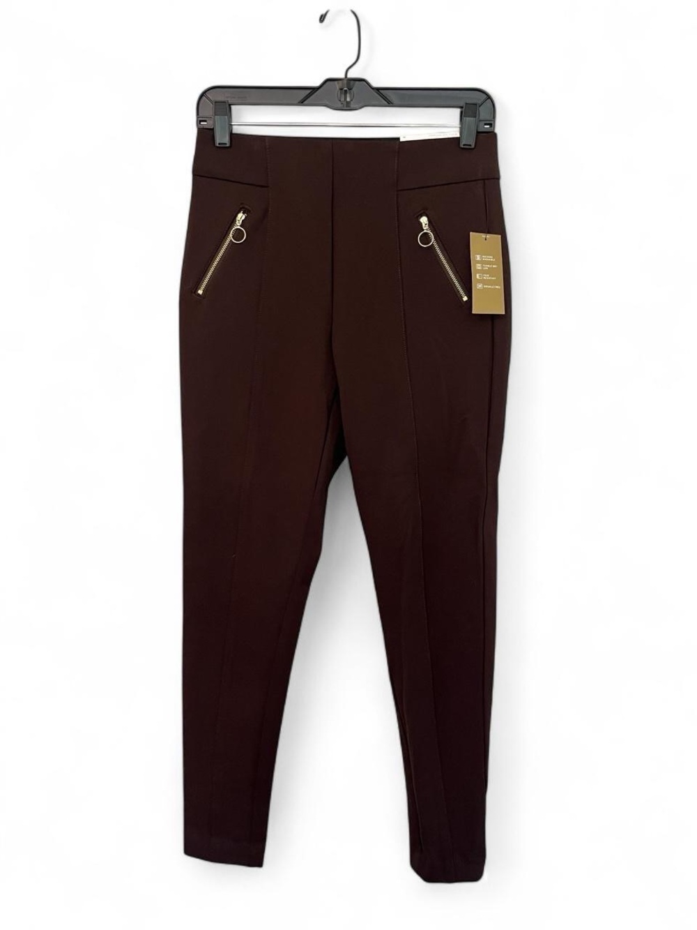 Worthington Dark Brown Dress Pants with Gold Zip Details